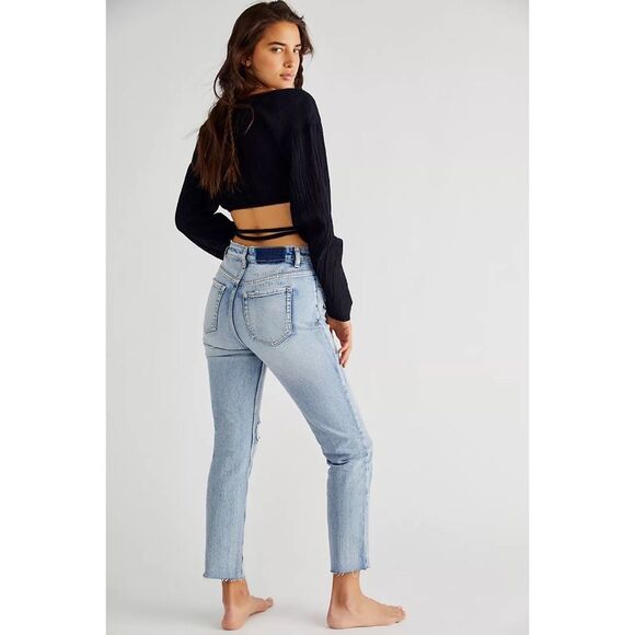 Free People x Ksubi Nine O Heavenz Sliced High Rise Cropped Jeans $260 Sz 26 - Picture 3 of 10